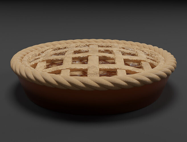 Realistic Lattice Apple Pie 3D Model 3D model 5