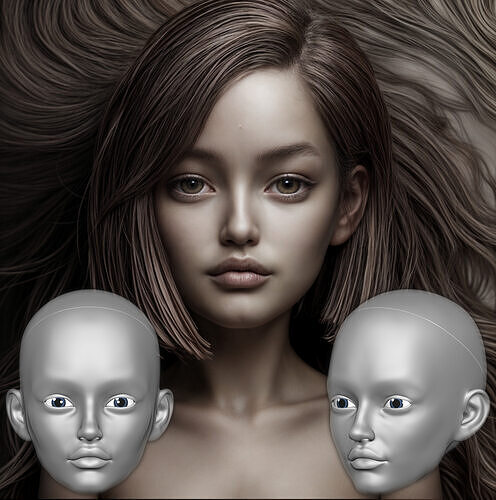 7 - BJDdoll BJDsculpt 3DprintedHead HandmadeBJD 3Dcustomhead 3D model
