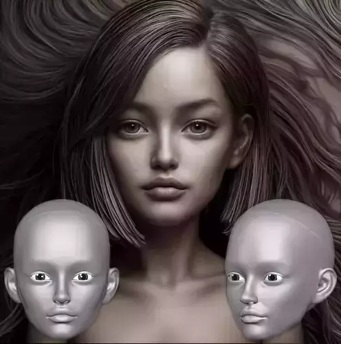 7 - BJDdoll BJDsculpt 3DprintedHead HandmadeBJD 3Dcustomhead