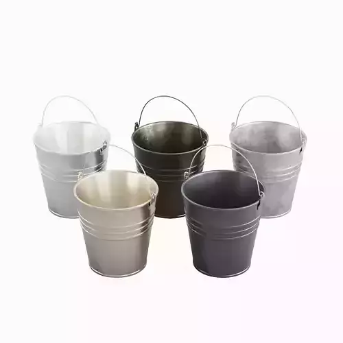 Steel Bucket Set B  3D model