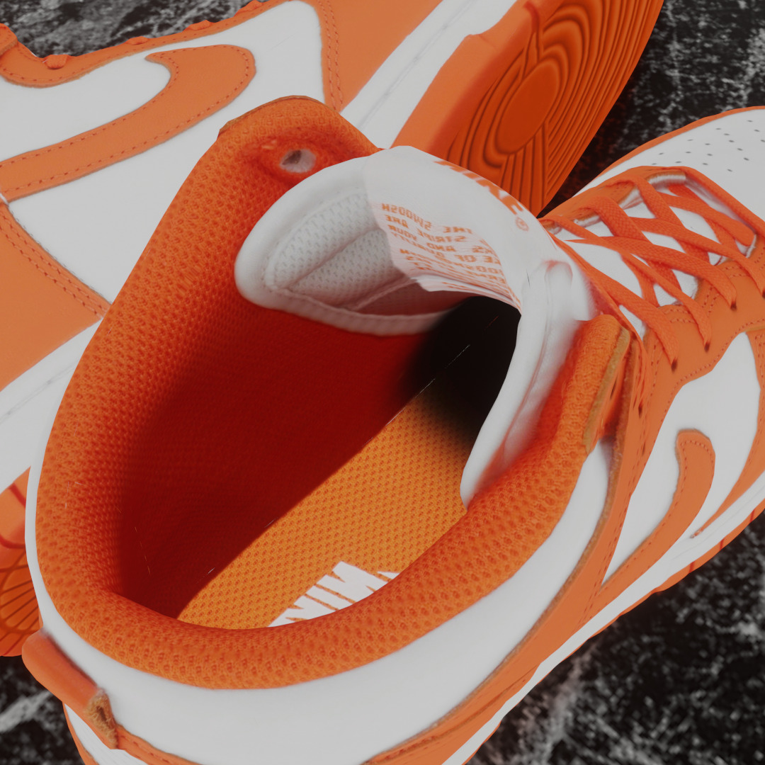 NIKE DUNK HIGH RETRO ORANGE BLAZE 3D SHOES Low-poly 3D model_10