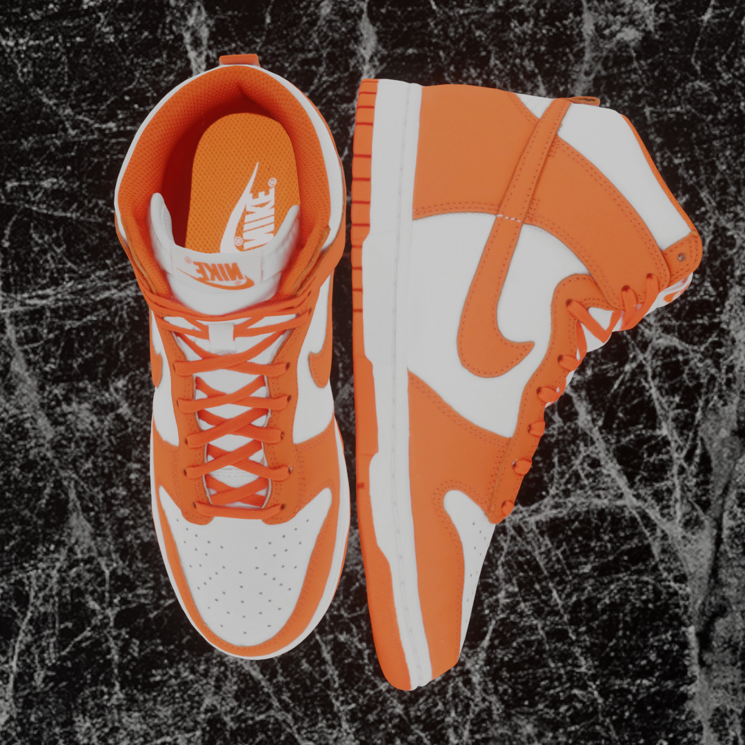NIKE DUNK HIGH RETRO ORANGE BLAZE 3D SHOES Low-poly 3D model_2