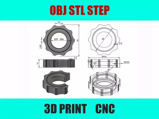 3D Model of a Spinner Ring     Unique Ring Design 3D print model