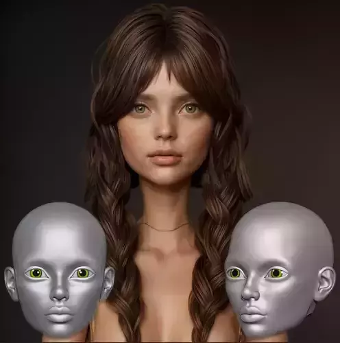 12 - CustomDollFace BallJointedDollHead CreativeBJDDesign