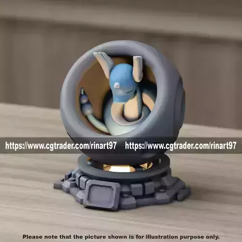 Dragonair in healing machine pods from pokemon 3D print model