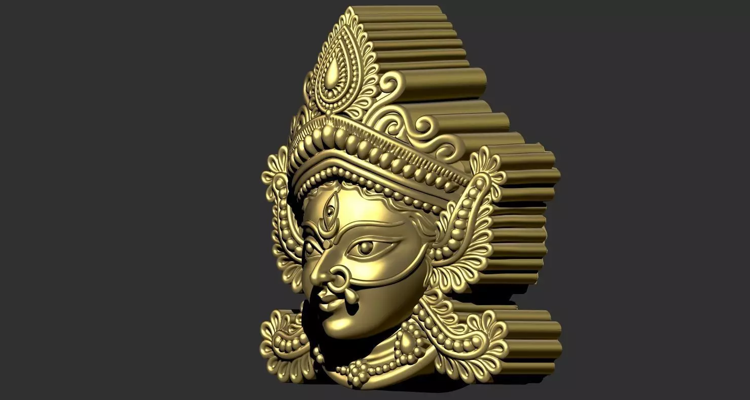 Durga Mata 2d solid 3D print model_0