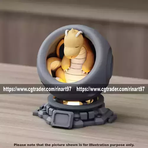 Dragonite in healing machine pods from pokemon 3D print model