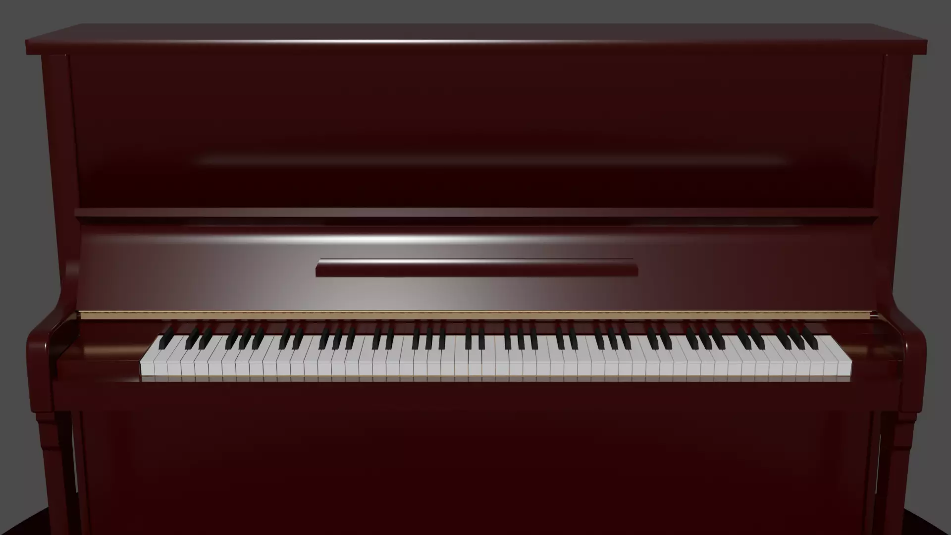 Maroon Upright Piano 3D model