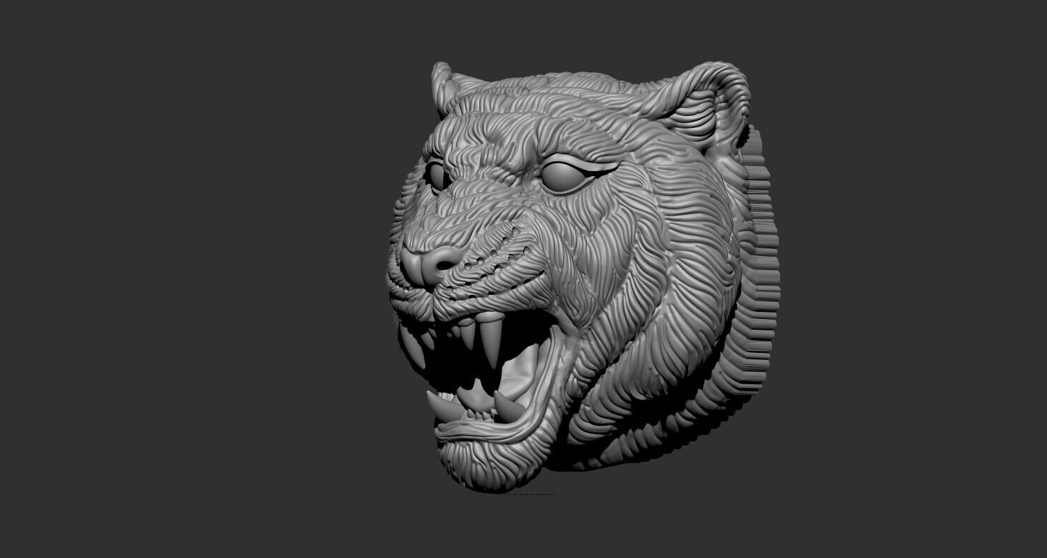 Tiger face 3D print model_2