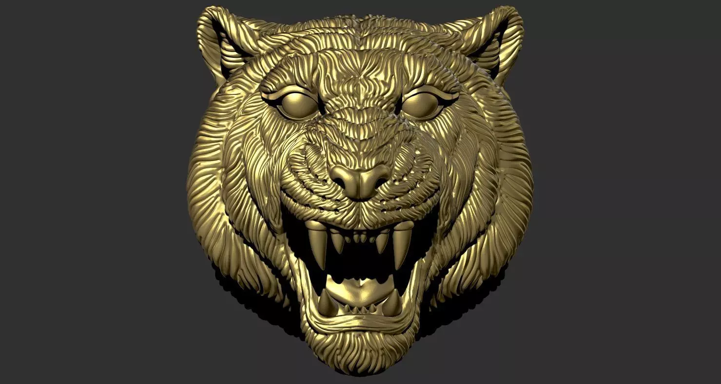 Tiger face 3D print model_0