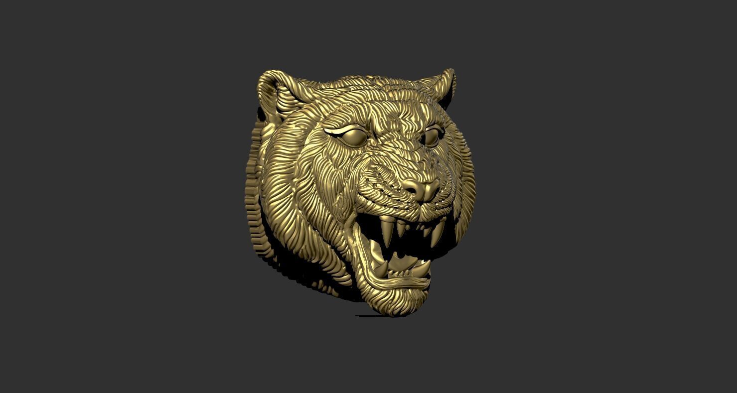 Tiger face 3D print model_3