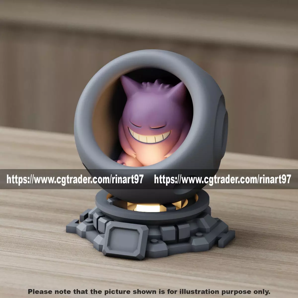 Gengar in healing machine pods from pokemon 3D print model