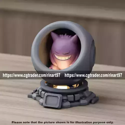 Gengar in healing machine pods from pokemon 3D print model