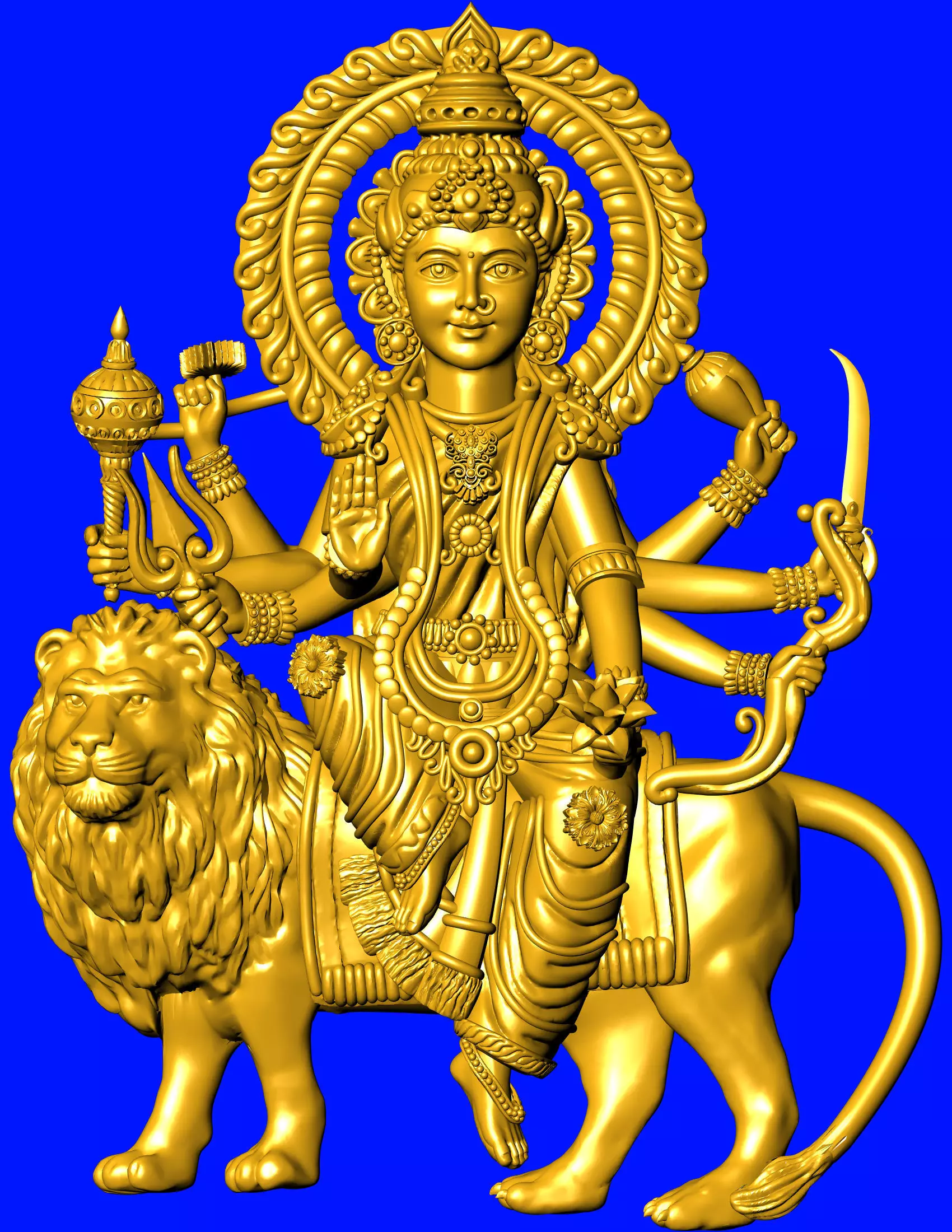 Sherawali Durga Mataji 3D print model 3D print model