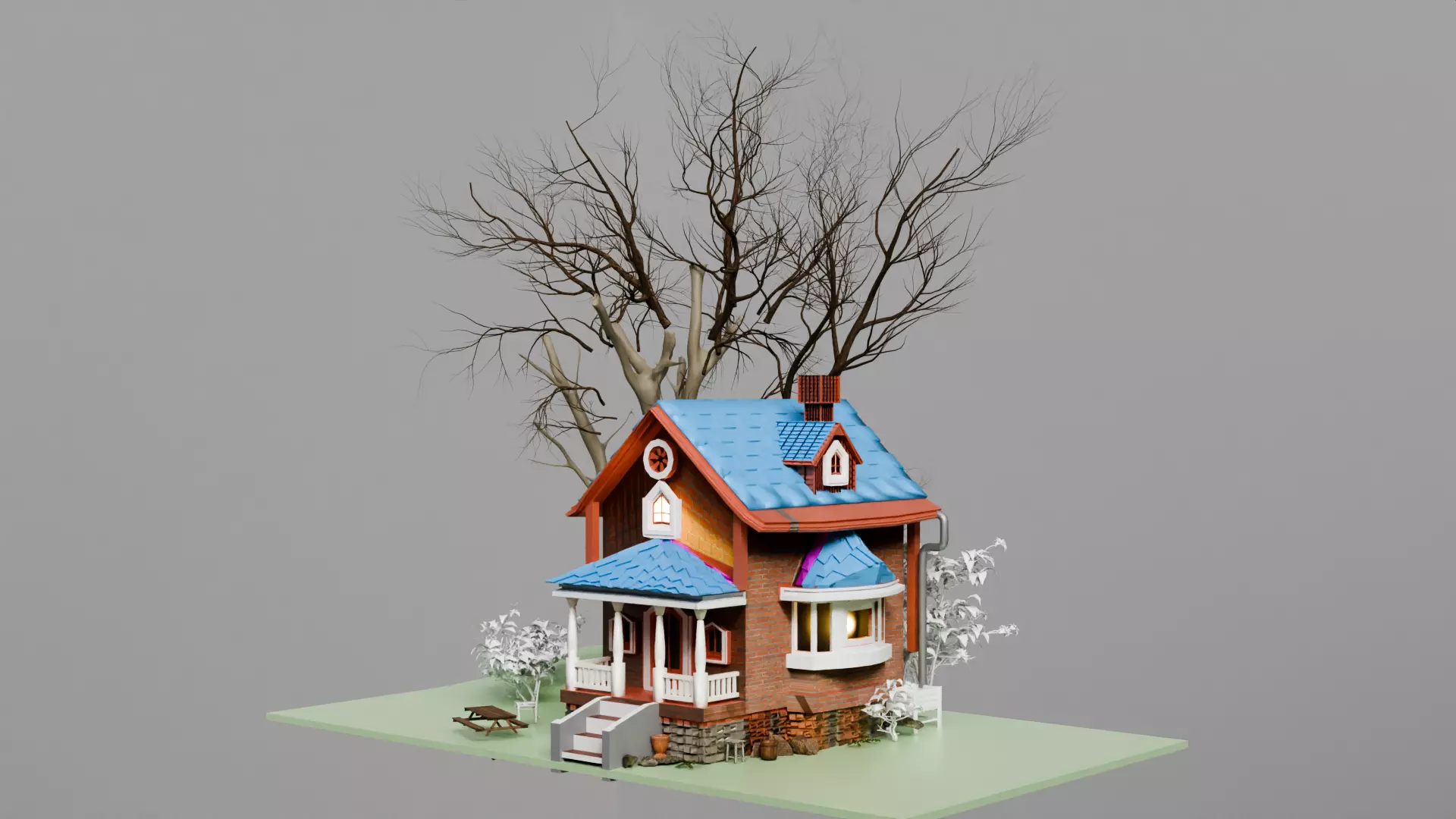Cartoon House 3D model