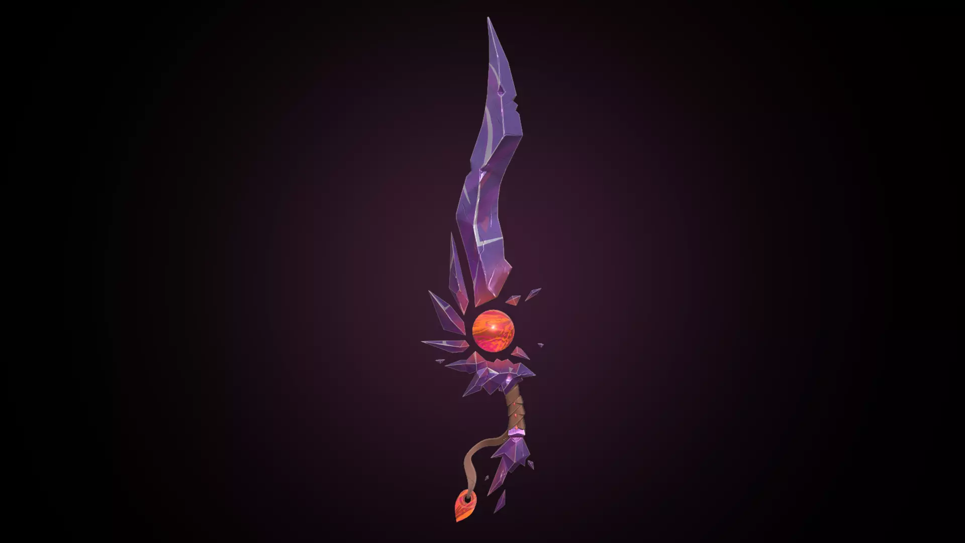 Stylized Fantasy Weapon Low-poly 3D model_0