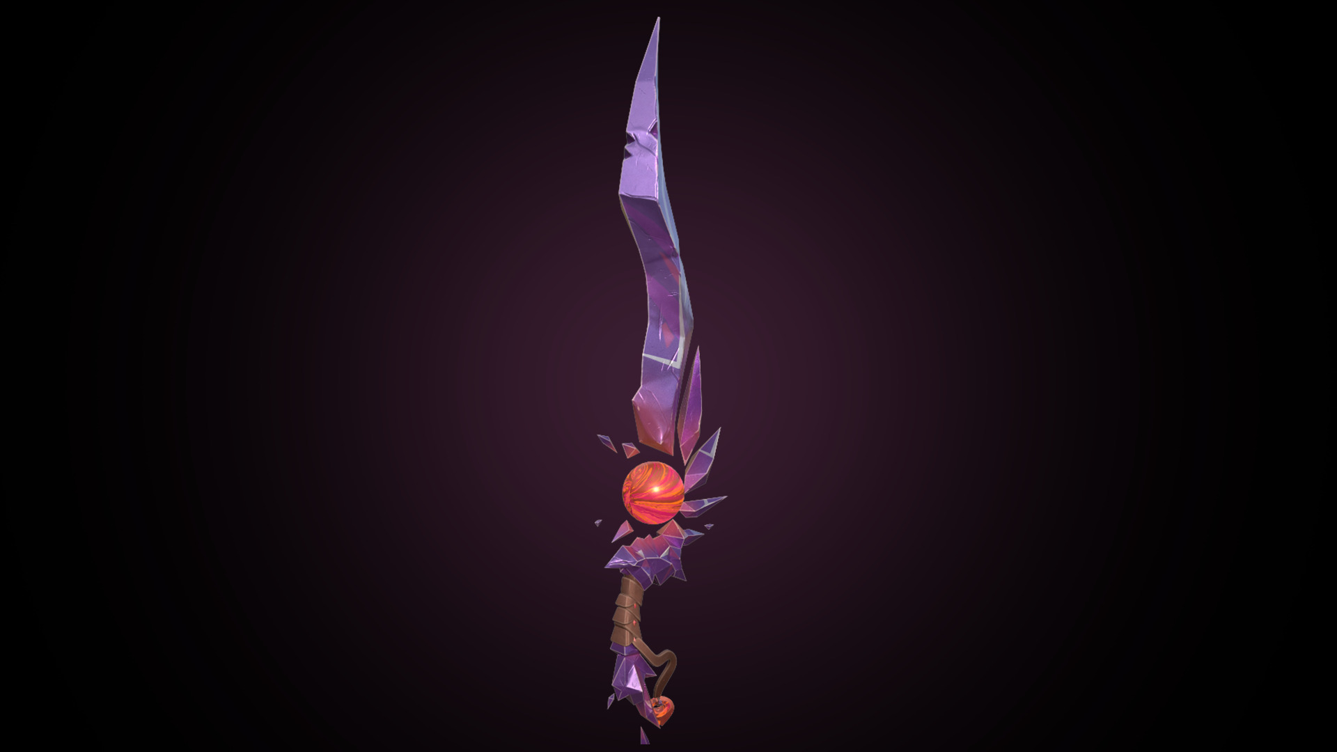 Stylized Fantasy Weapon Low-poly 3D model_7
