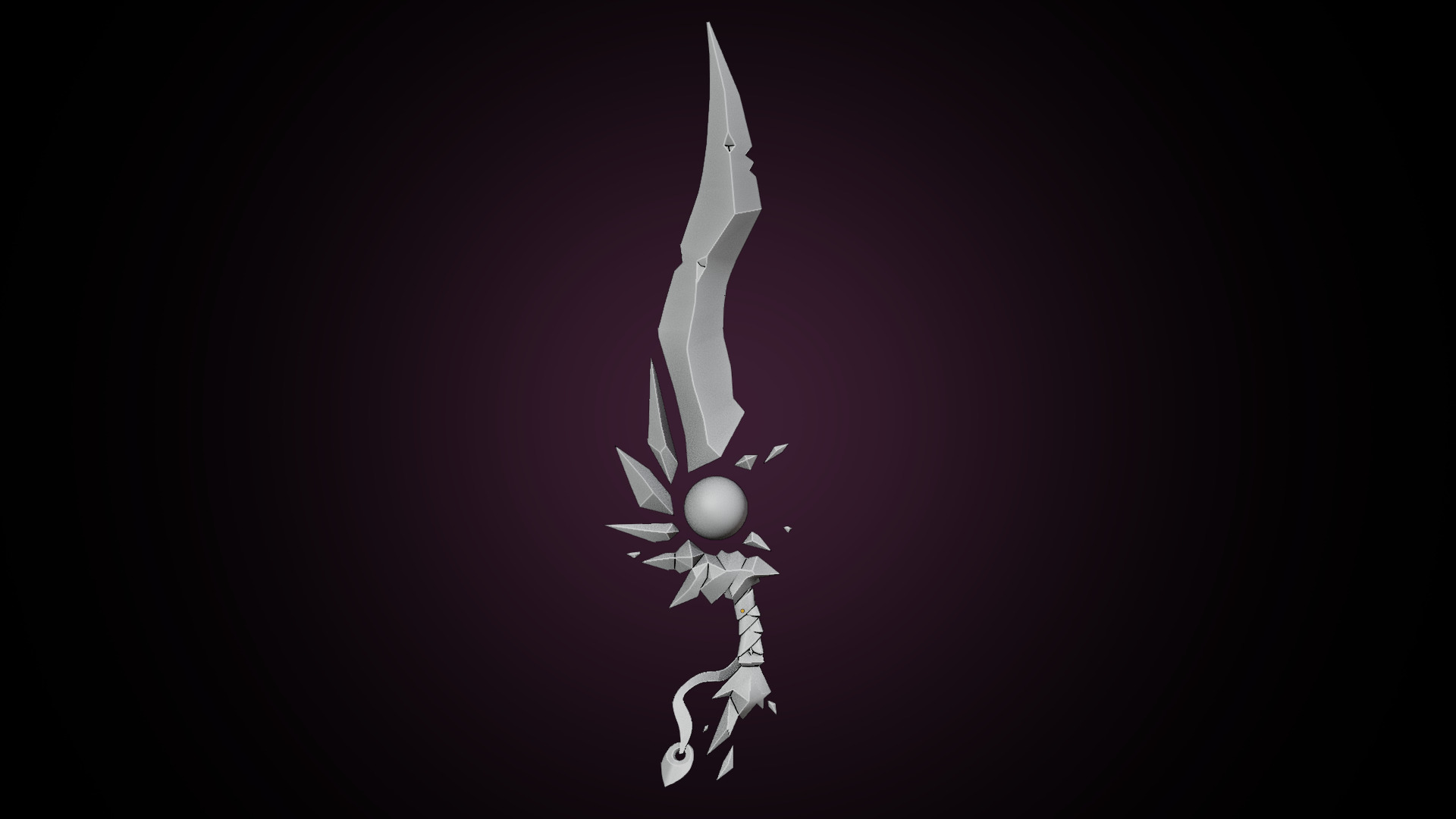 Stylized Fantasy Weapon Low-poly 3D model_10