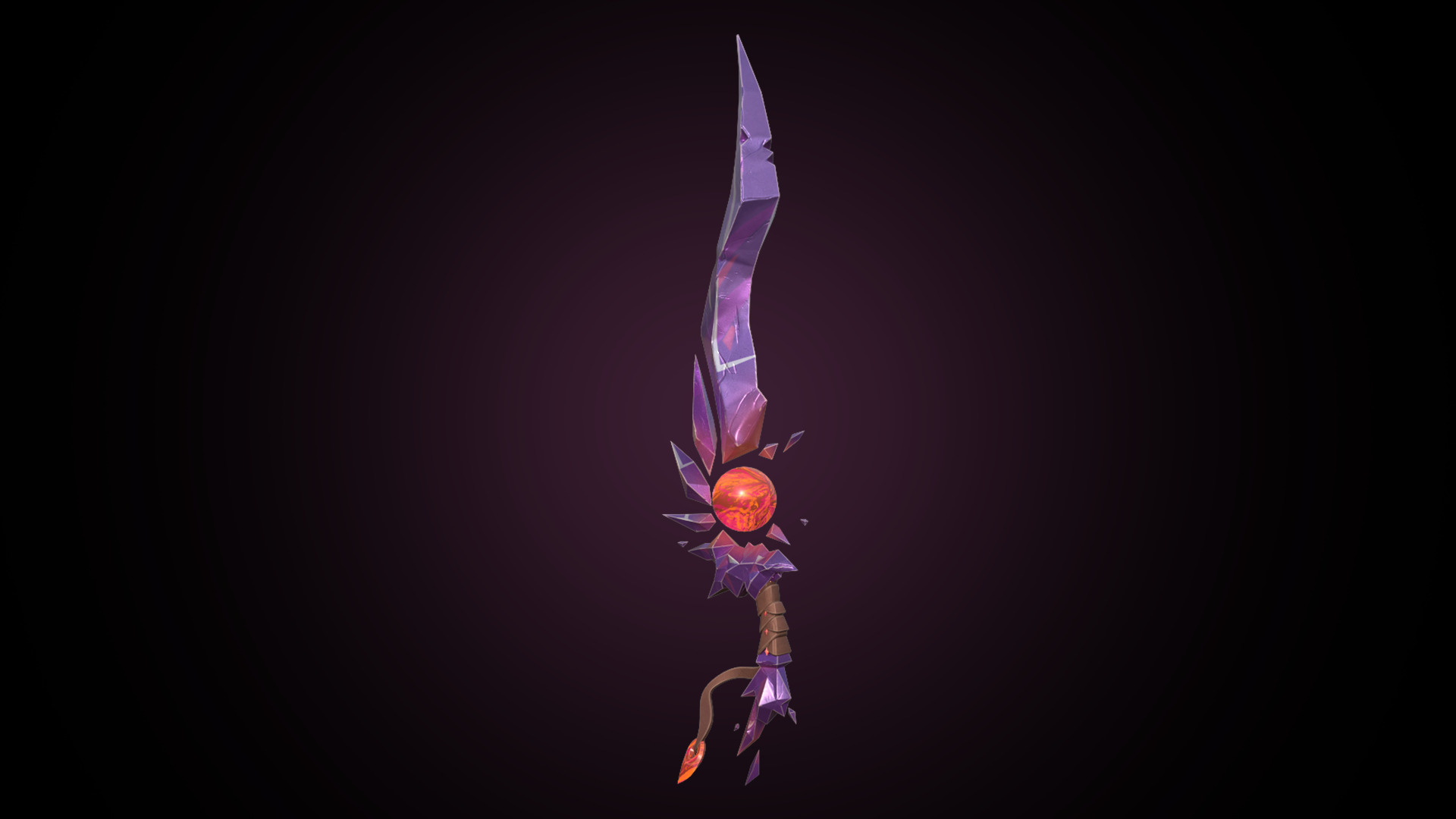 Stylized Fantasy Weapon Low-poly 3D model_2