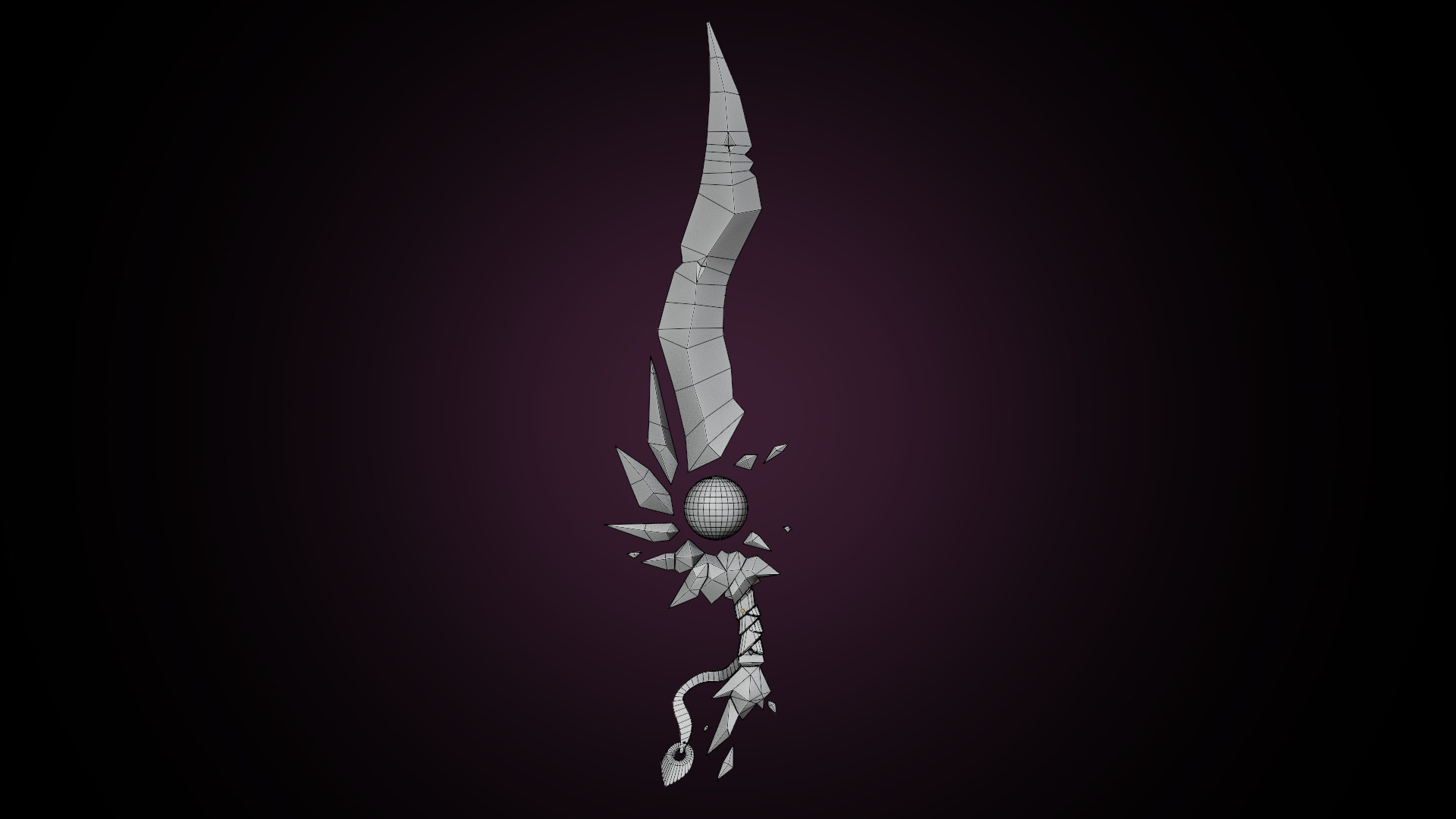 Stylized Fantasy Weapon Low-poly 3D model_9