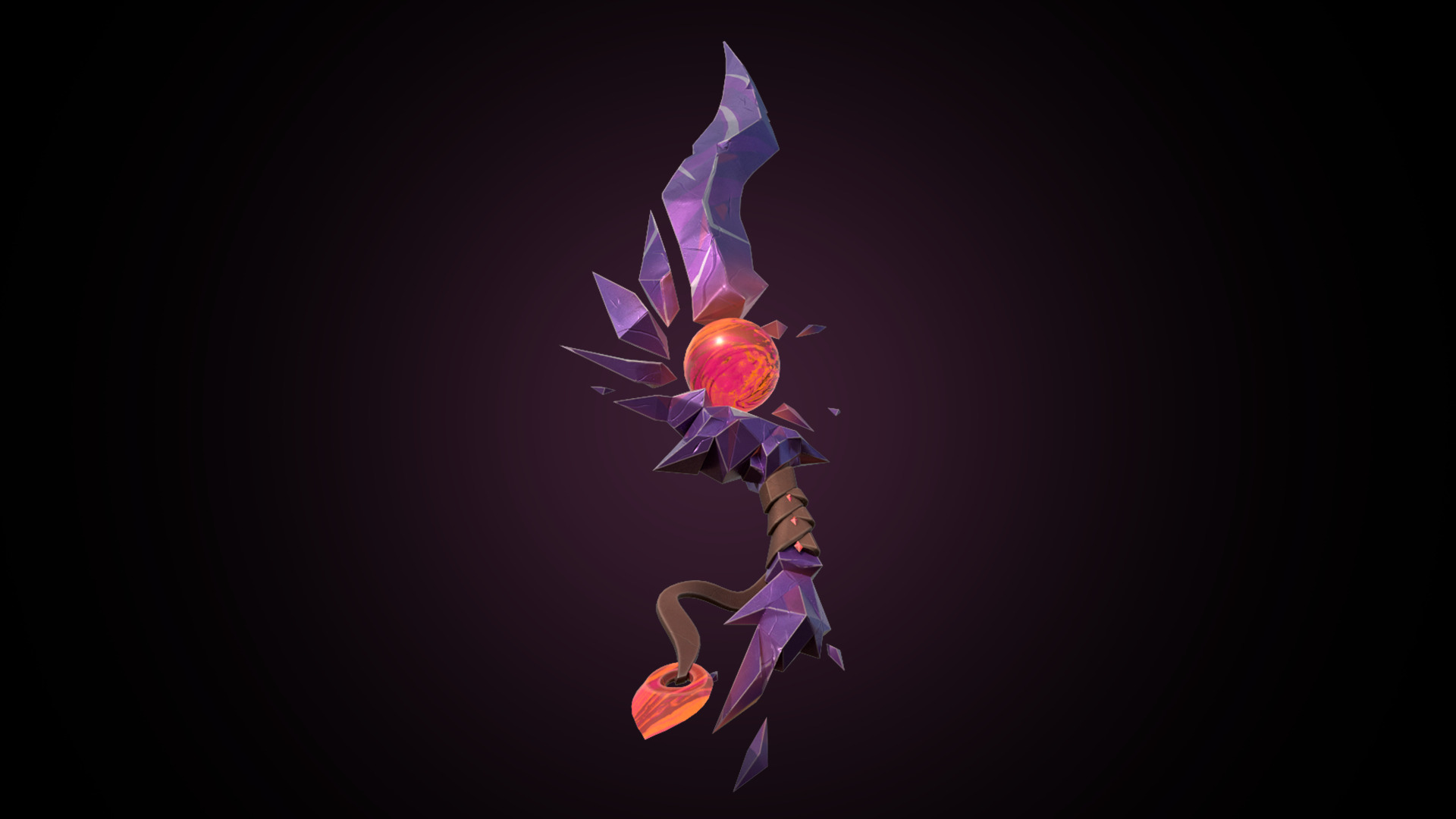 Stylized Fantasy Weapon Low-poly 3D model_5