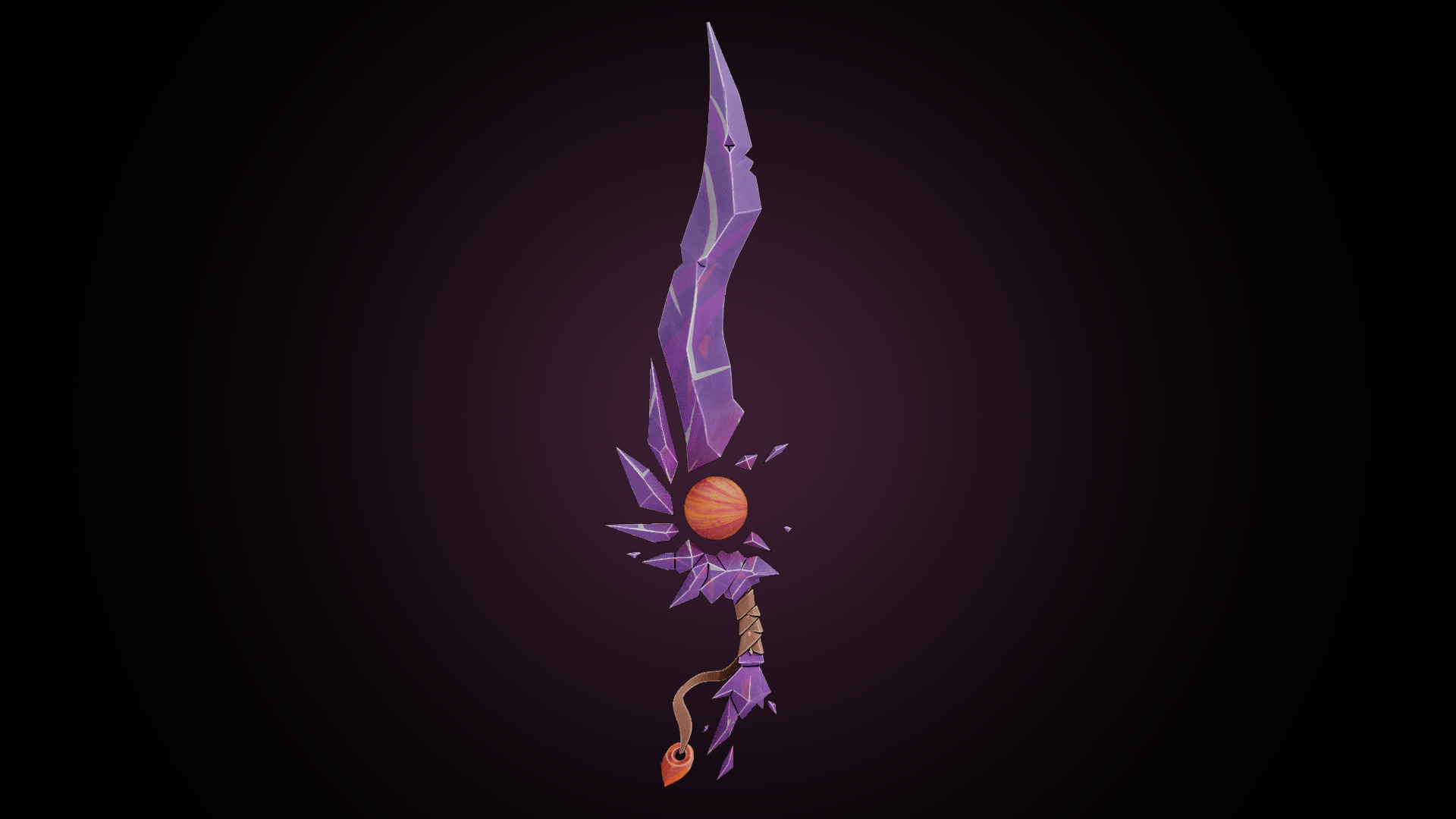 Stylized Fantasy Weapon Low-poly 3D model_8