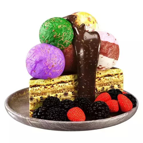 Cake desert Low-poly 3D model