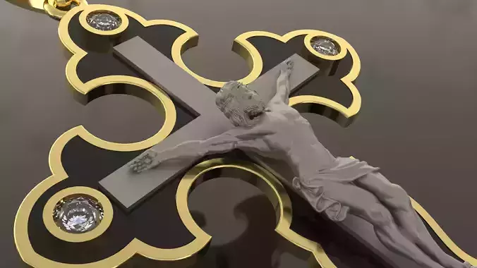 jesus on the cross enamel