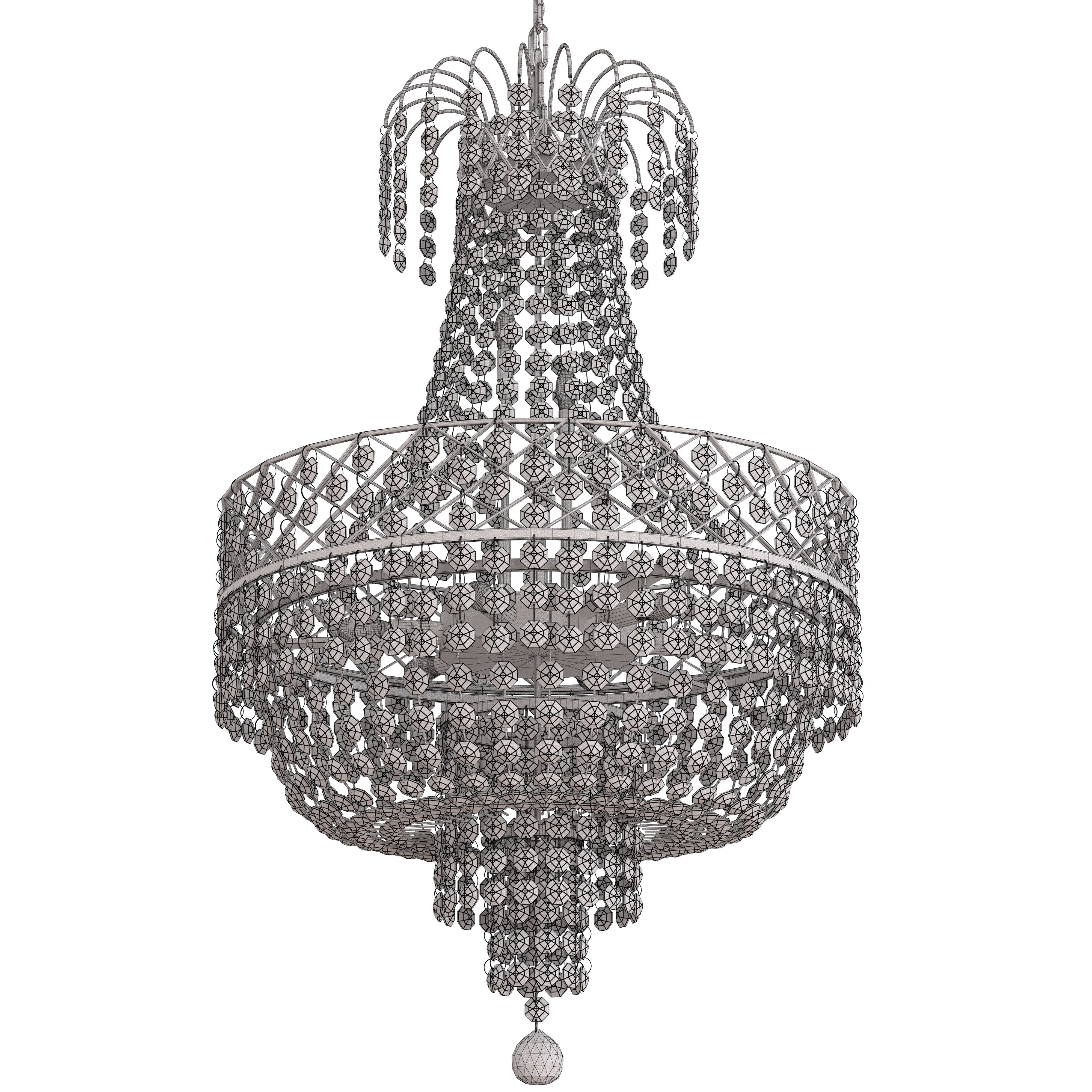 S S Traders Big Size Crystal Chandelier Ceiling Lamp 3D model_8