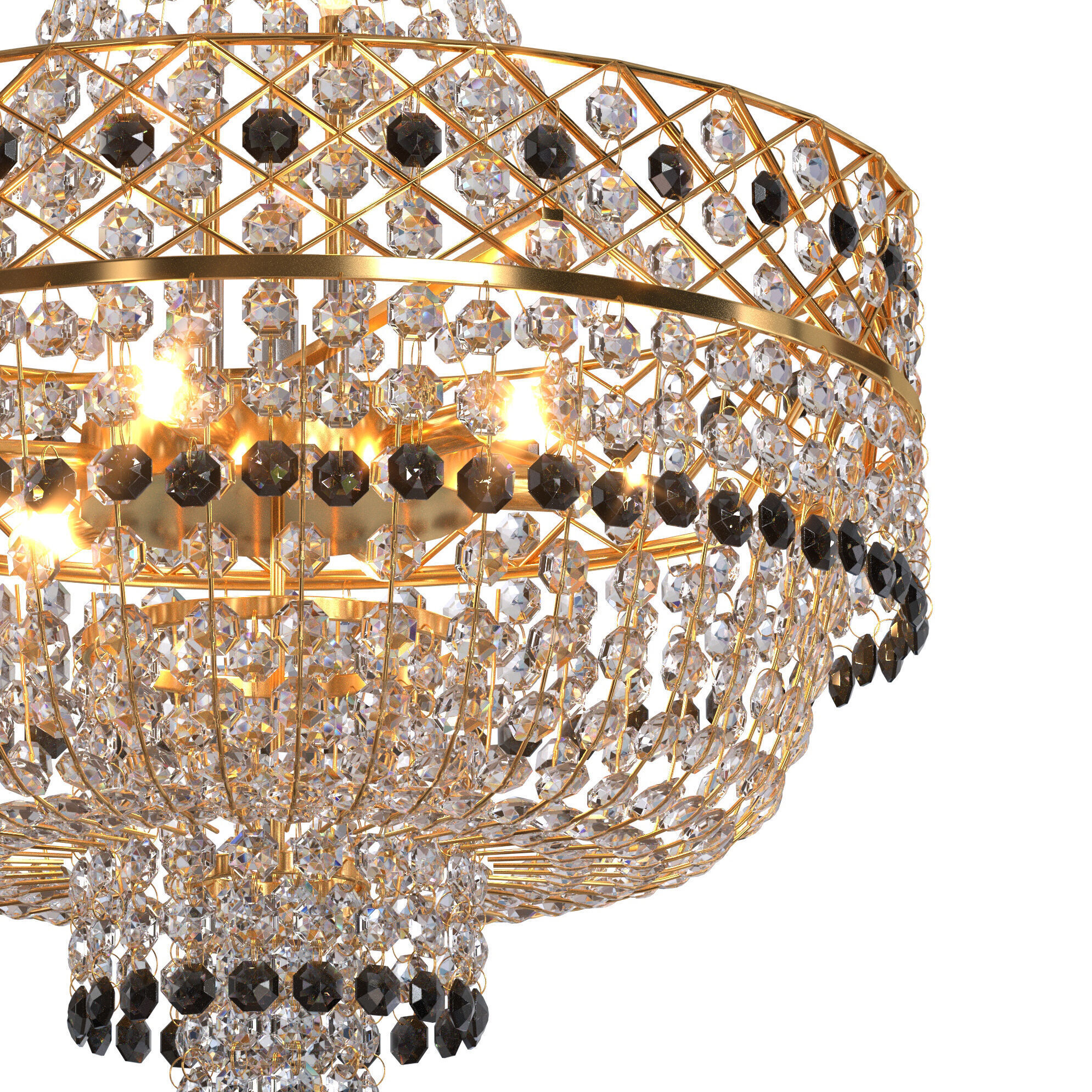 S S Traders Big Size Crystal Chandelier Ceiling Lamp 3D model_1