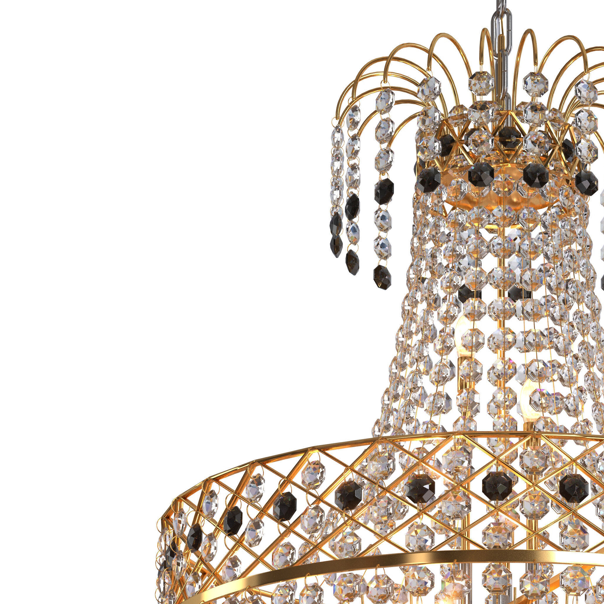 S S Traders Big Size Crystal Chandelier Ceiling Lamp 3D model_7