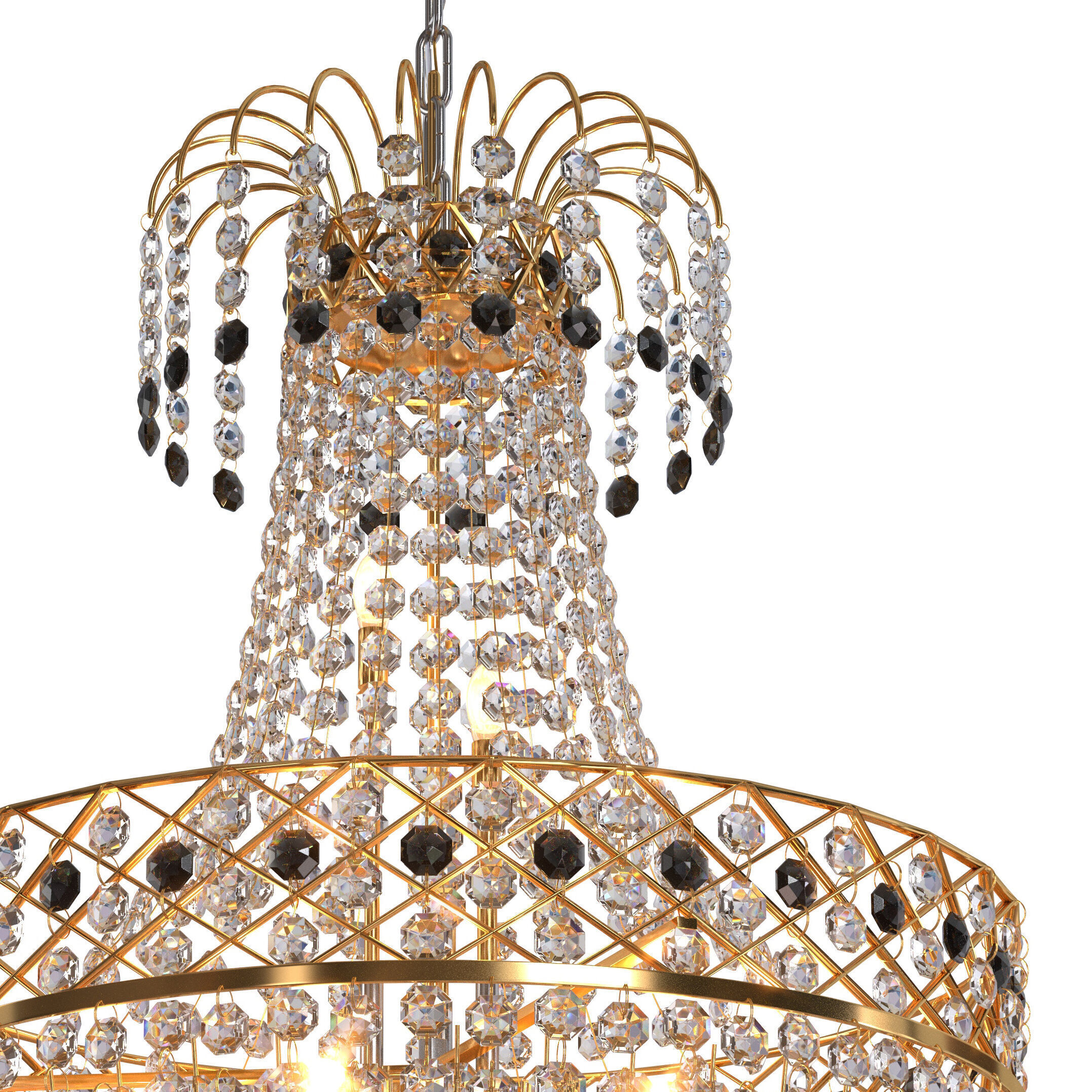 S S Traders Big Size Crystal Chandelier Ceiling Lamp 3D model_2