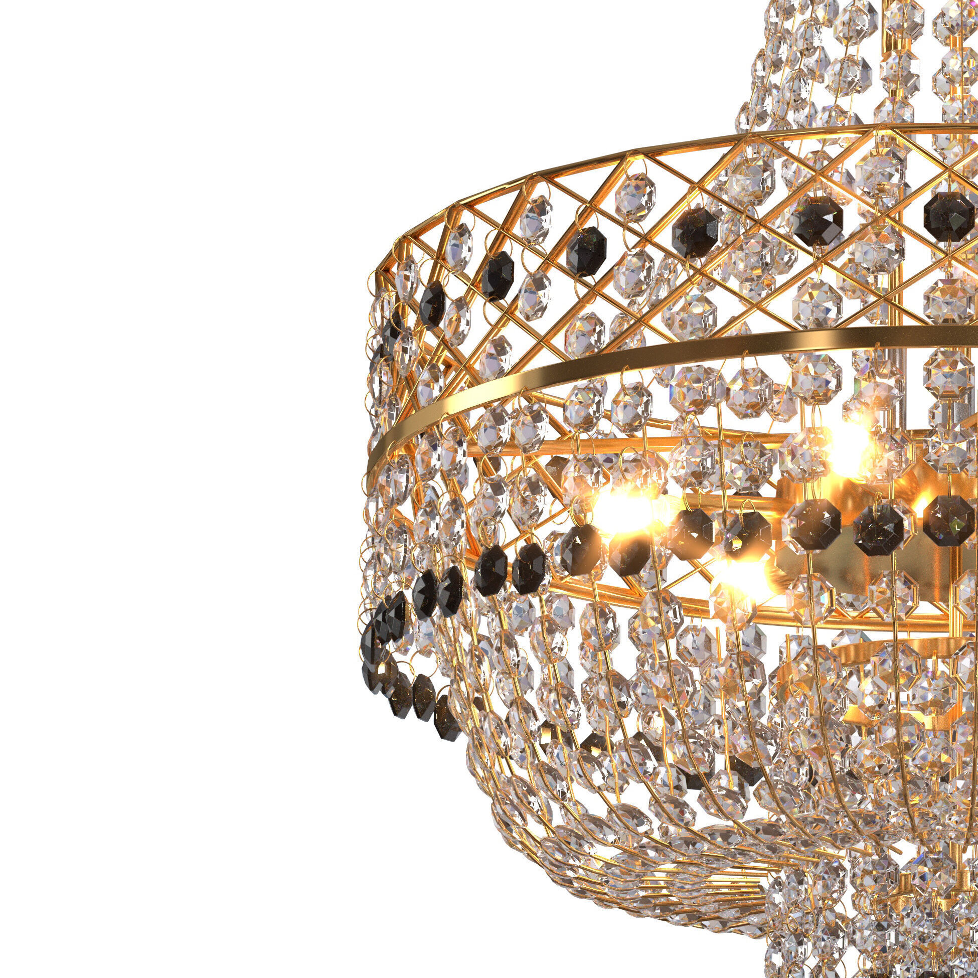 S S Traders Big Size Crystal Chandelier Ceiling Lamp 3D model_5