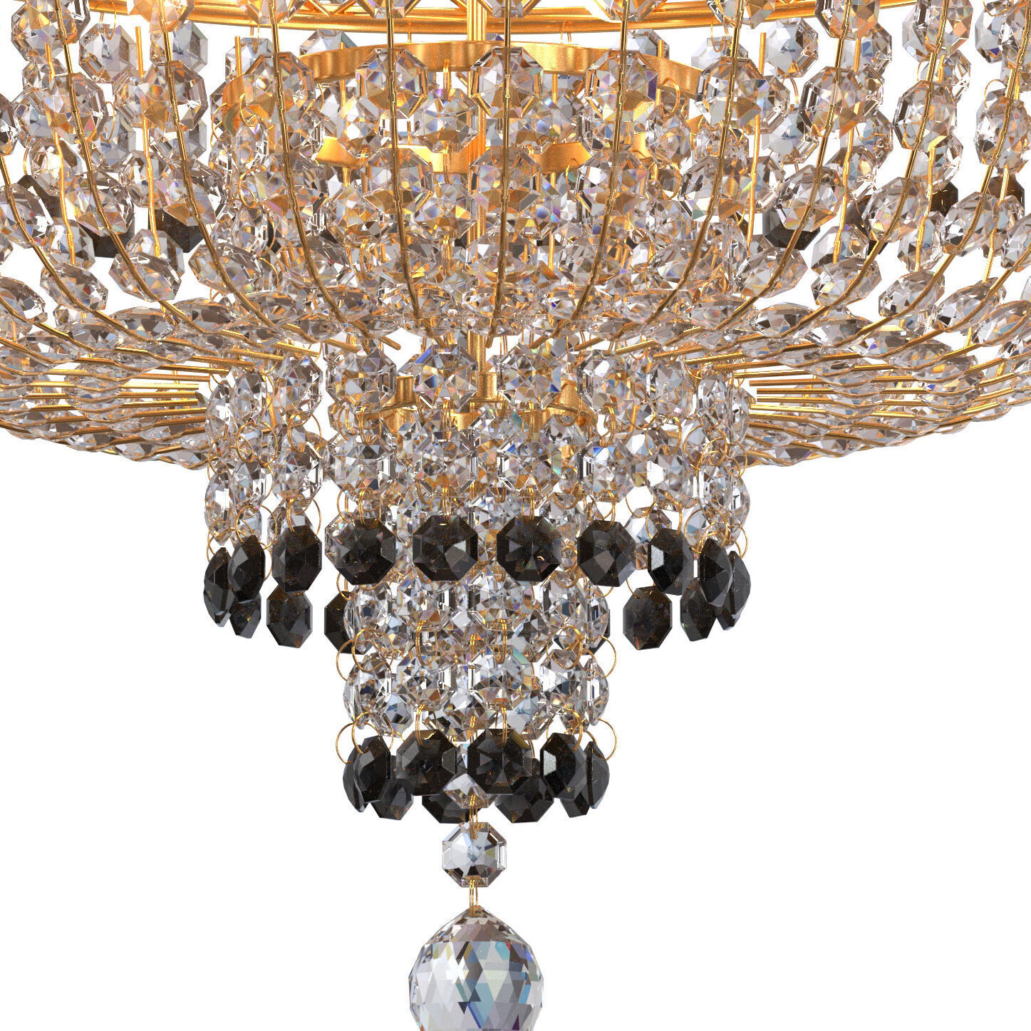 S S Traders Big Size Crystal Chandelier Ceiling Lamp 3D model_6