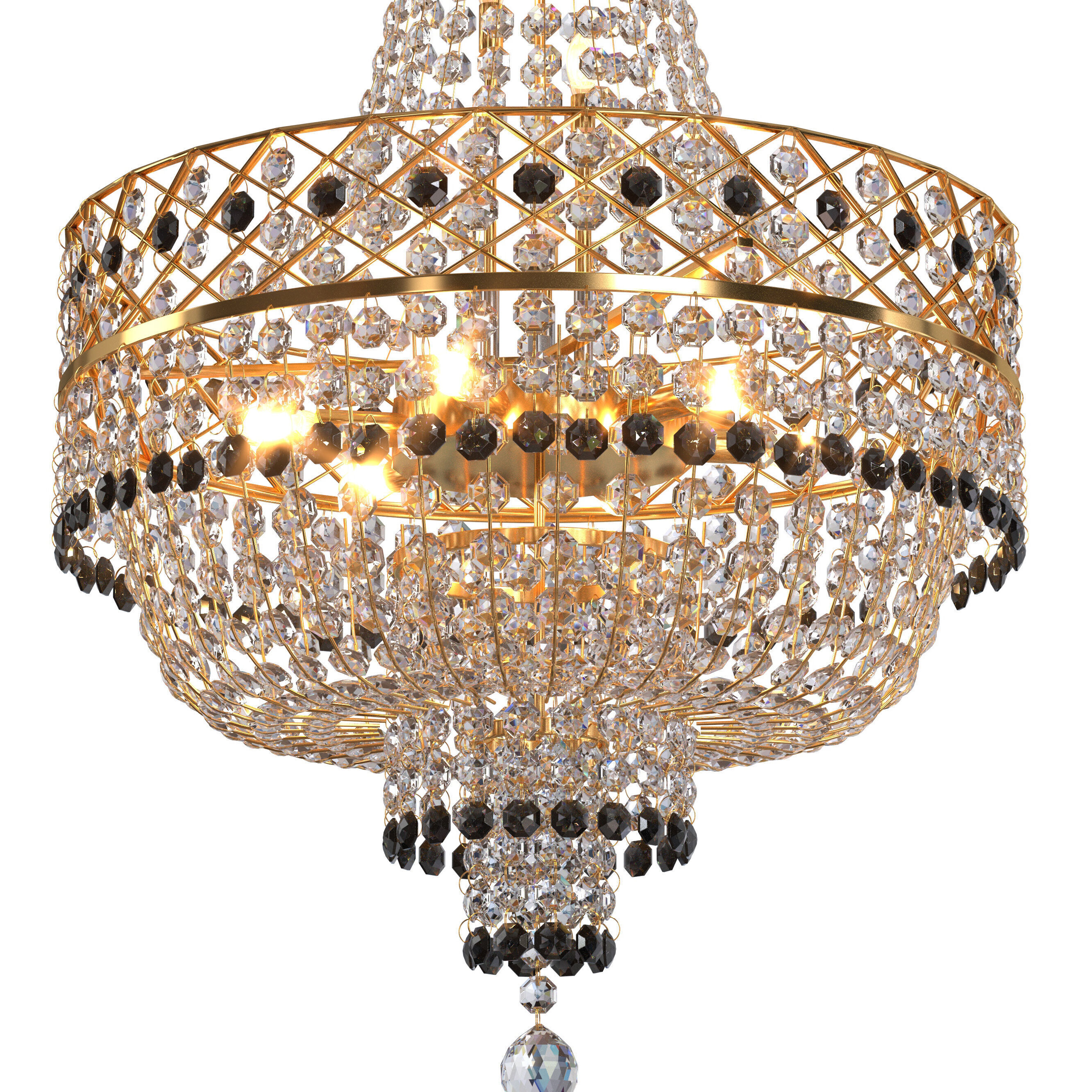 S S Traders Big Size Crystal Chandelier Ceiling Lamp 3D model_3
