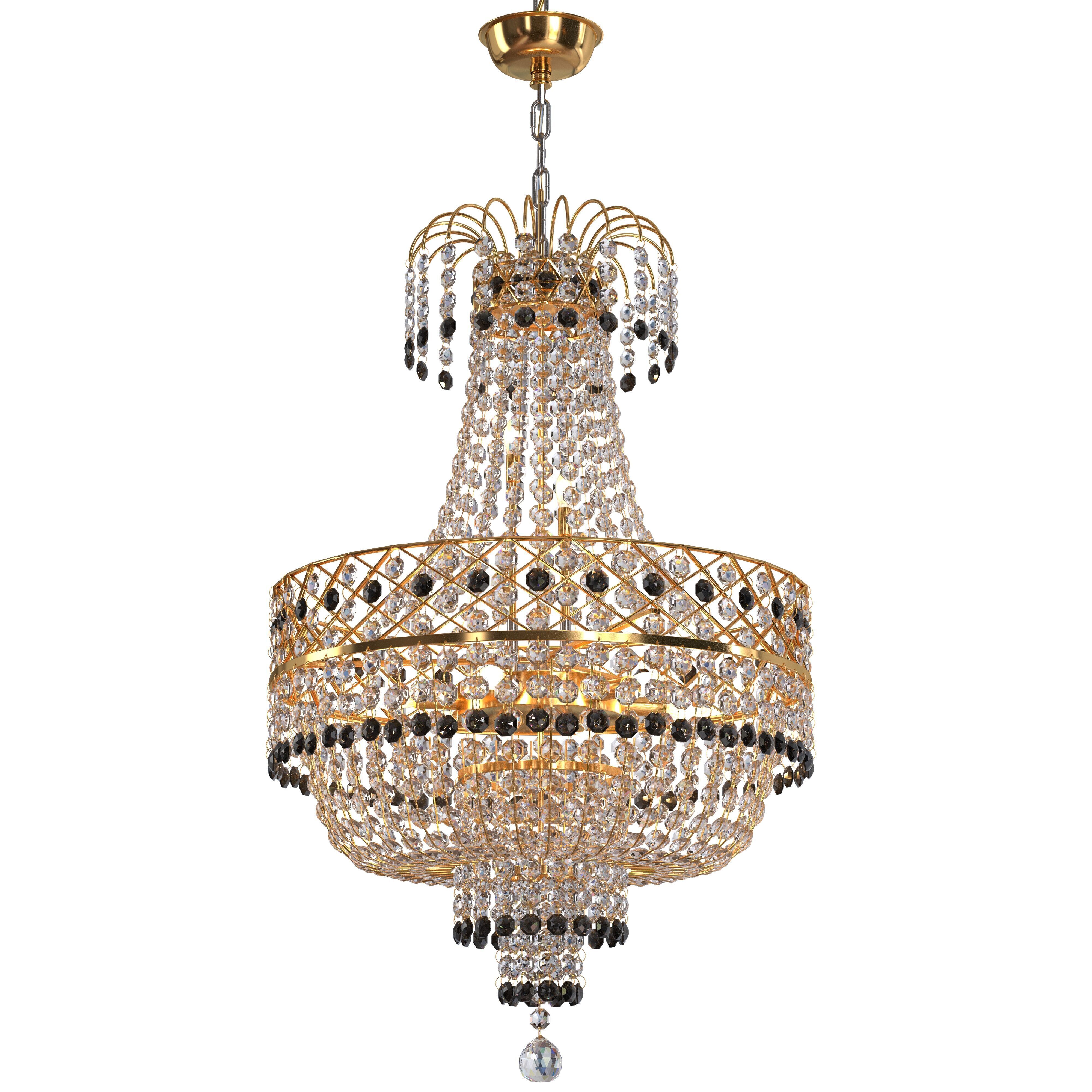 S S Traders Big Size Crystal Chandelier Ceiling Lamp 3D model_9