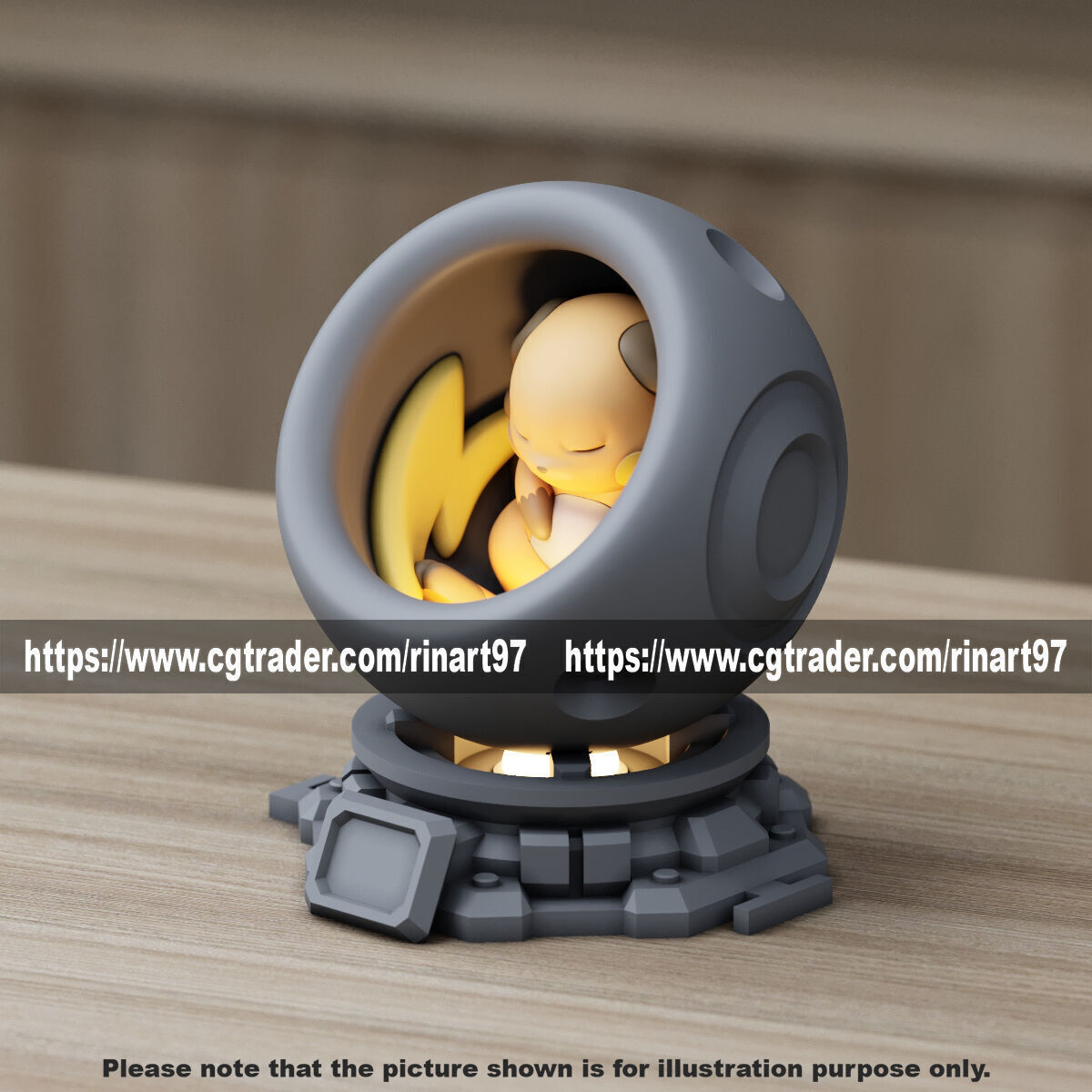 Raichu in healing machine pods from pokemon 3D print model_2