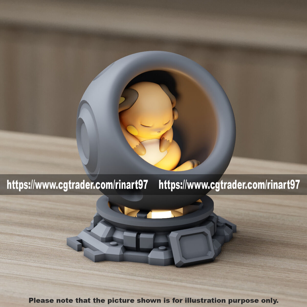 Raichu in healing machine pods from pokemon 3D print model_8