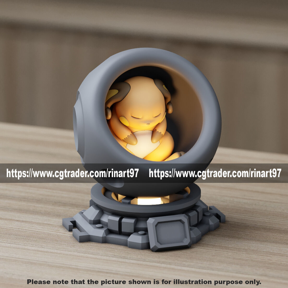 Raichu in healing machine pods from pokemon 3D print model_7