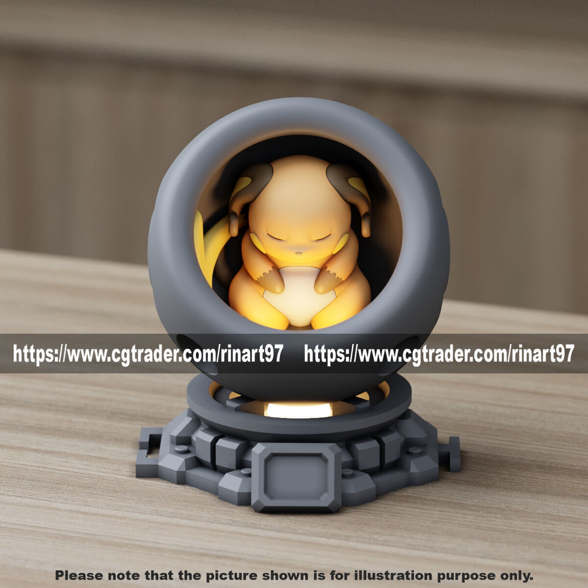 Raichu in healing machine pods from pokemon 3D print model_5