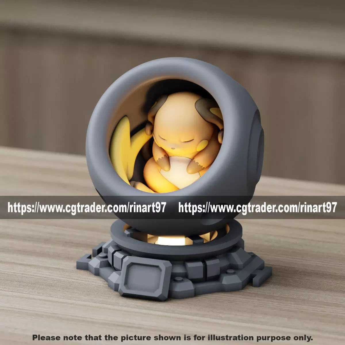 Raichu in healing machine pods from pokemon 3D print model_0