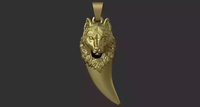 Wolf pendant solid