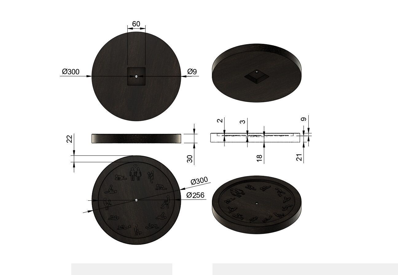 Erotic Wall Clock Design DXF SVG STL for 3D Print  3D print model_1