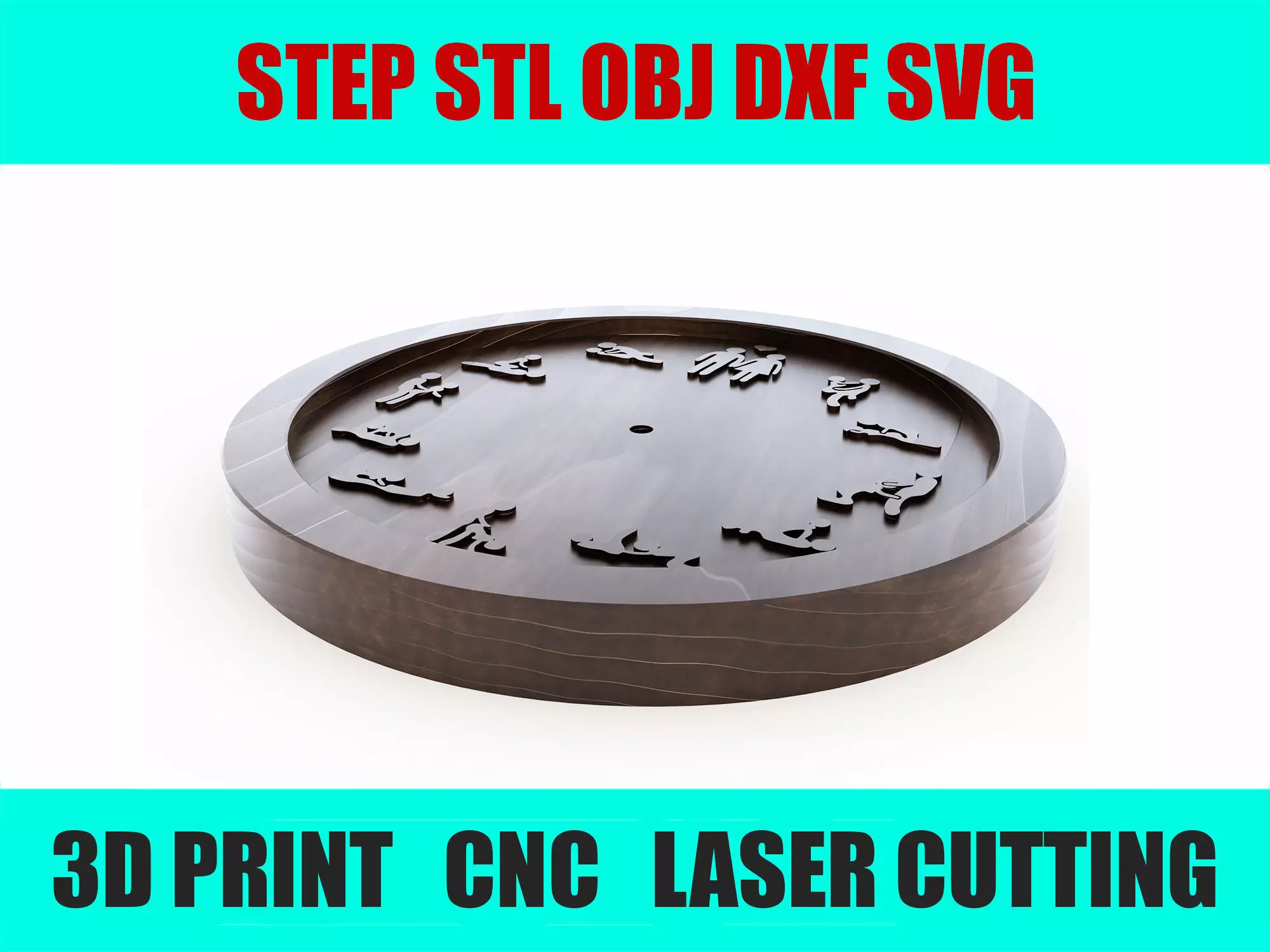 Erotic Wall Clock Design DXF SVG STL for 3D Print  3D print model_0