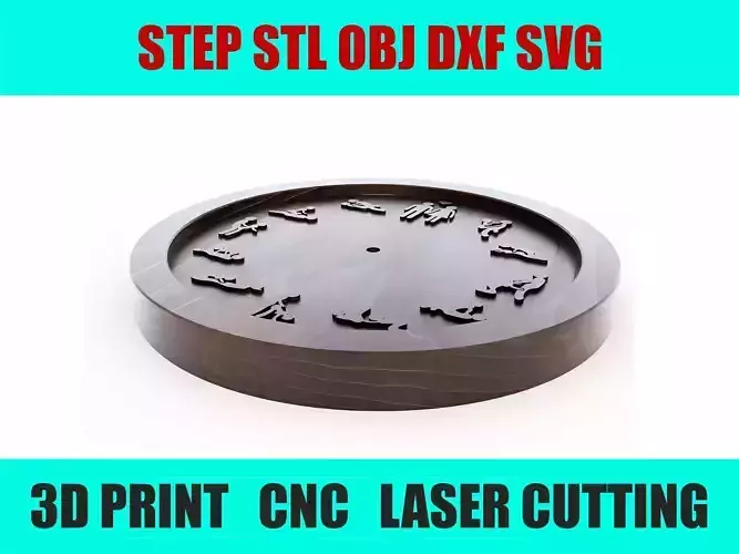 Erotic Wall Clock Design DXF SVG STL for 3D Print 