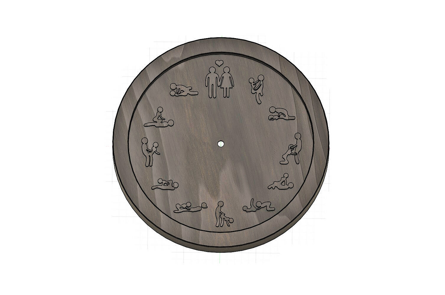 Erotic Wall Clock Design DXF SVG STL for 3D Print  3D print model_3