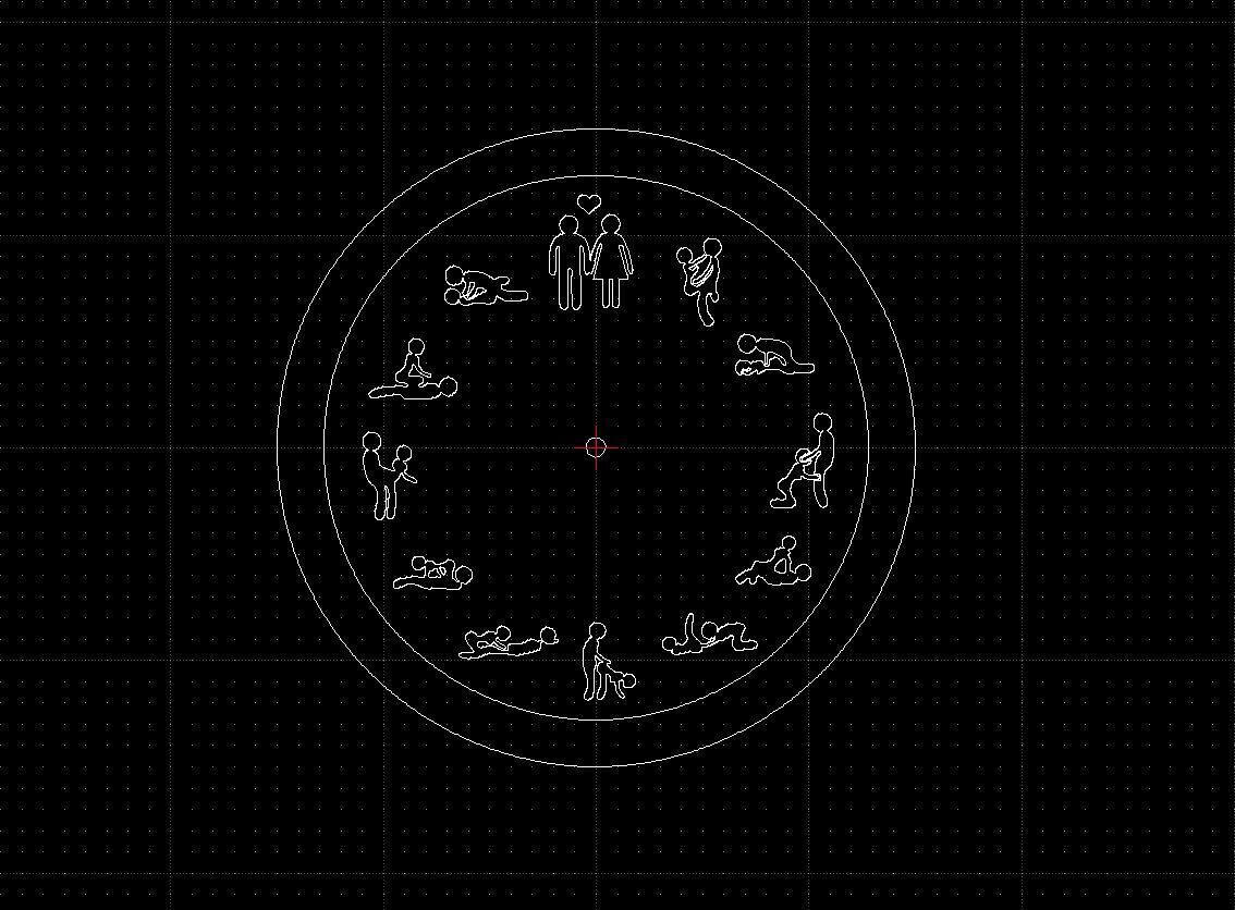 Erotic Wall Clock Design DXF SVG STL for 3D Print  3D print model_2