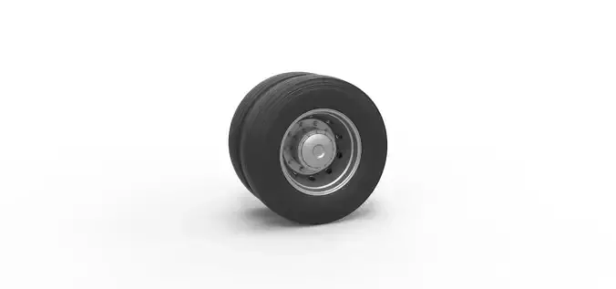 Rear wheel of racing semi truck Version 1 Scale 1 to 25