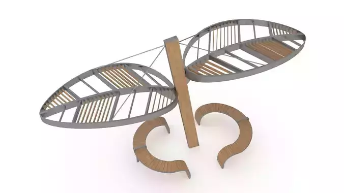 wood and metal pergola leaf shape