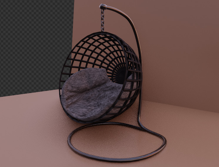 Hanging swing 3D Low-poly 3D model_1